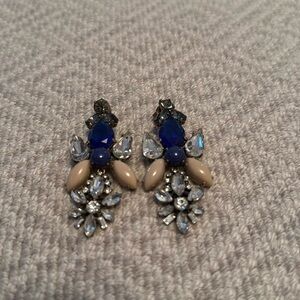 J. Crew Blue Crystal Statement Earrings